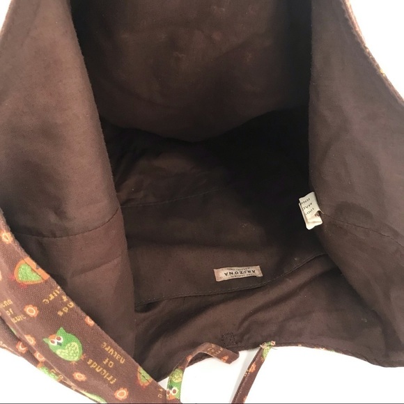 Y2K Hippie Bohemian Oversized Owl Print Canvas Fabric Tote Crossbody Book Bag - Picture 6 of 10